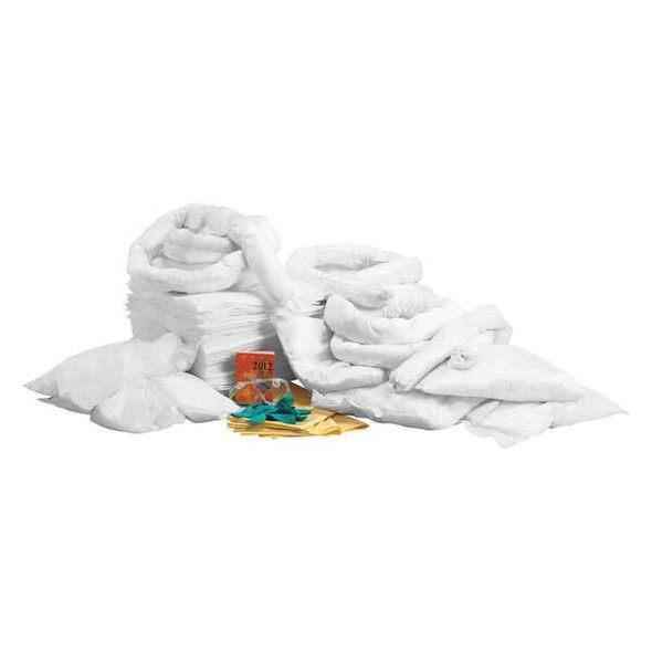 Spill Kit Refill, 55 gal Volume Absorbed per Kit, 65 gal Capacity, Refill