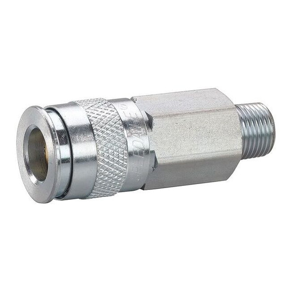 Speedaire Coupler Body, (M)NPT, 1/4, Brass/Steel 30E720