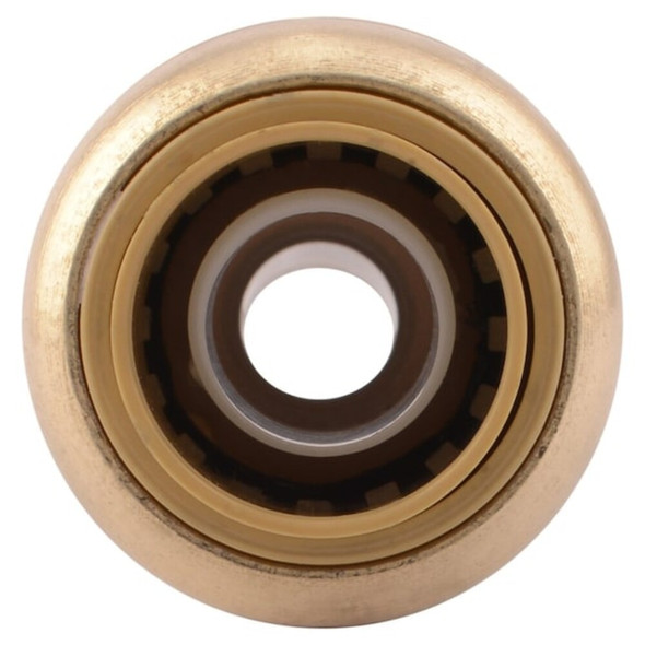 Push-Fit Coupling Fitting, 3-8 in x 1-2 in Tube Size, Brass, Brass  U009LF