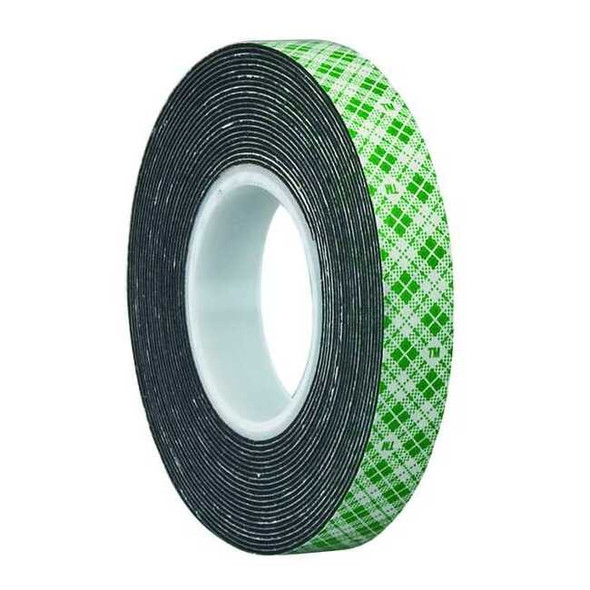 Double-Sided Foam Tape, 1 in W, 5 yd L, 1/32 in, Polyurethane Foam, Double-Sided