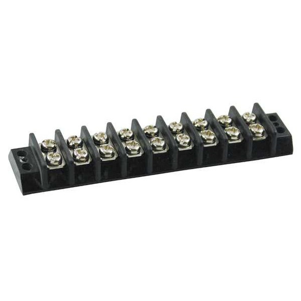 Terminal Strip, 9 Pole, 2 Row, 15 A, 300 V AC, 14 AWG, Screw Termination