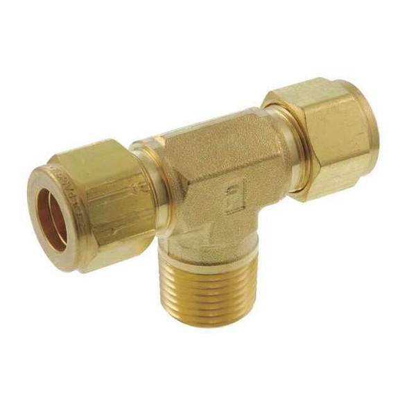 Parker 3/8" A-LOK x MNPT Brass Branch Tee 6MBT6N-B
