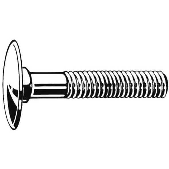 Step Bolt, 1/4"-20, 1 in L, Steel, A307B, Plain, 50 PK