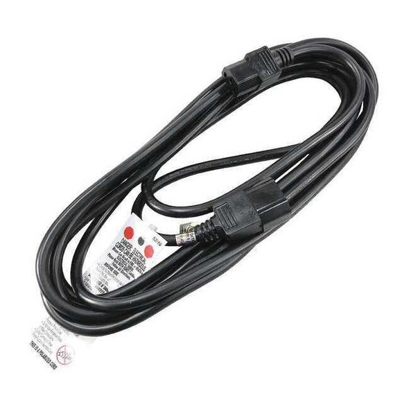 Manufacturer Varies Power Cord, IEC C14, SJT, 15 ft., Blk, 10A, 18/3 5XFT3ID