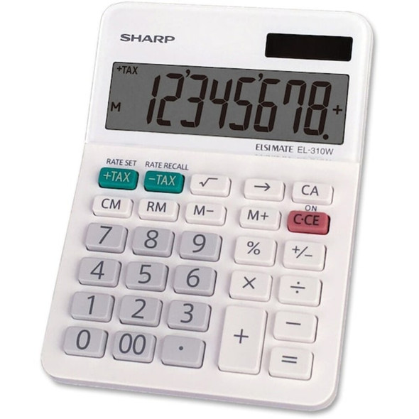 Sharp Desktop Calculator,LCD,8 Display Digits EL-310WB