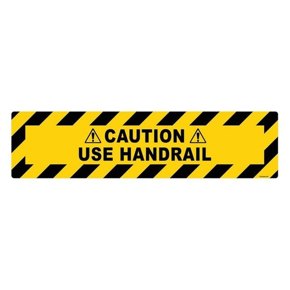 Floor Sign, 6 in H, 24 in W, Vinyl, Horizontal Rectangle, English, FS-624-618