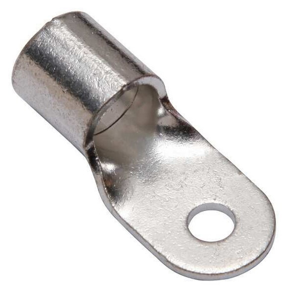 One-Hole Compression Lug, 1/0 AWG Max, 1/4 in Stud, Long Barrel, Copper, None