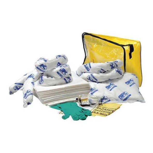 Brady Spill Kit, 15 gal Volume Absorbed per Kit, Bag, Clear/Yellow SKO-CFB