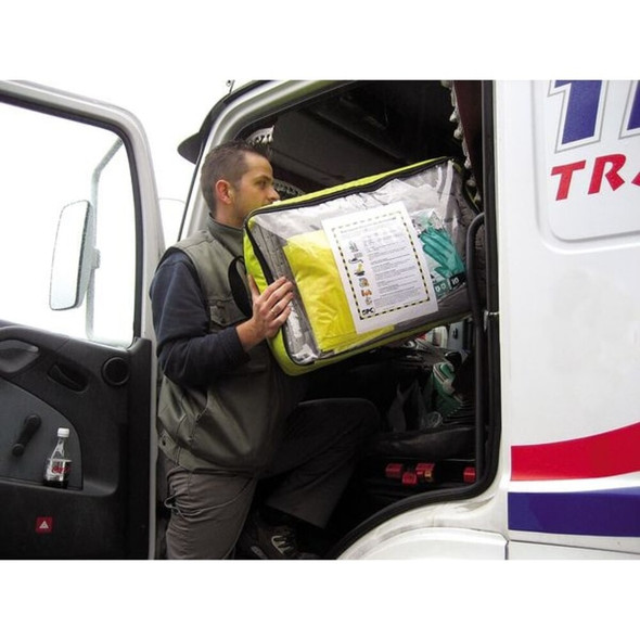 Brady Spill Kit, 15 gal Volume Absorbed per Kit, Bag, Clear-Yellow SKO-CFB