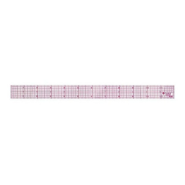 Westcott Ruler,Plastic,Lined,16ths,12in,Transprnt B-60