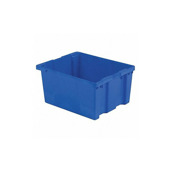 Hang & Stack Storage Bin, Plastic, Blue, 15 1/8 in H, 24 in W, 30 1/8 in L