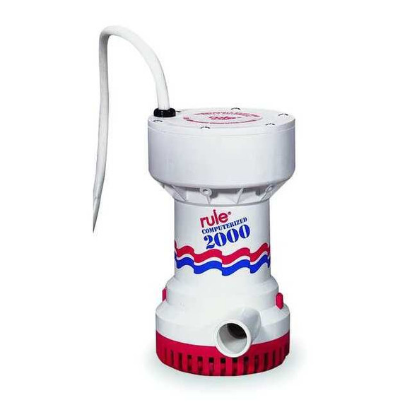 Rule Electric Bilge Pump,ABS,12VDC,1-1/8" 53S