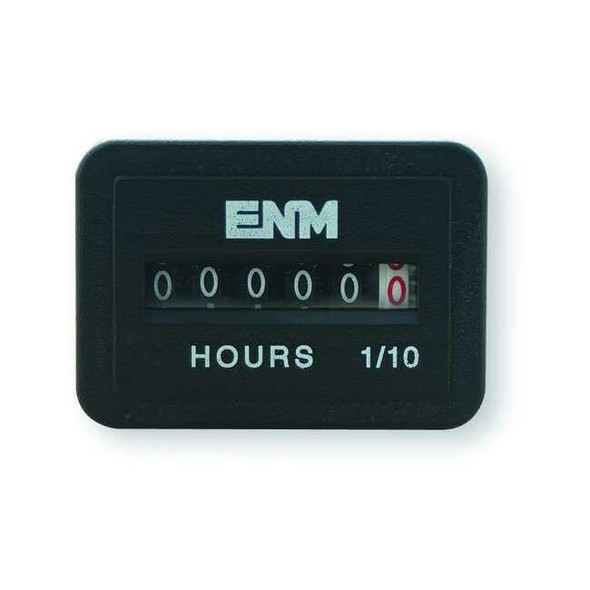 Enm DC Hour Meter,6-Digit,Flush Rectangular T41D45
