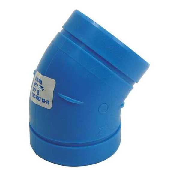 45 Degree Elbow, Polypropylene, 1-1/2", Schedule 40, 80 psi Max Pressure
