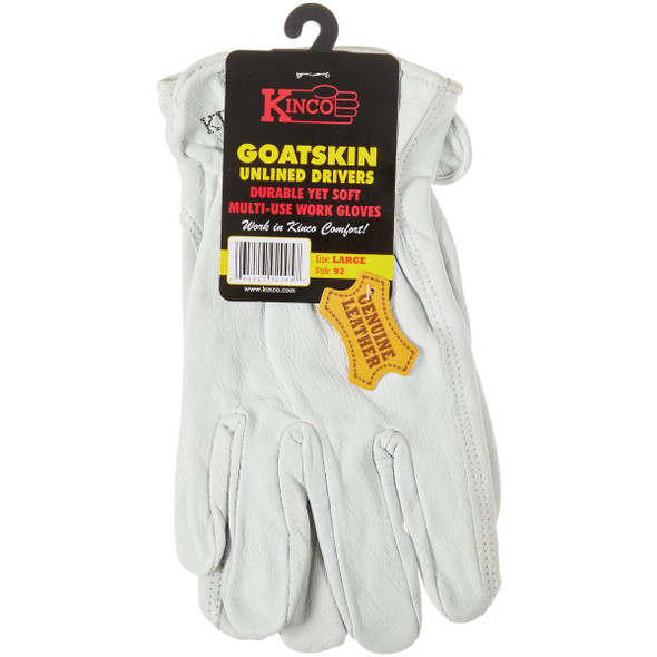 Kinco Men's Large White Goatskin Leather Driver Glove 92-L 742104