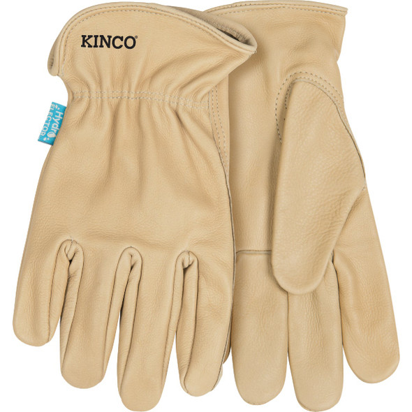 Kinco HydroFlector Men's Large Water-Resistant Tan Cowhide Driver Glove 398P-L 724741