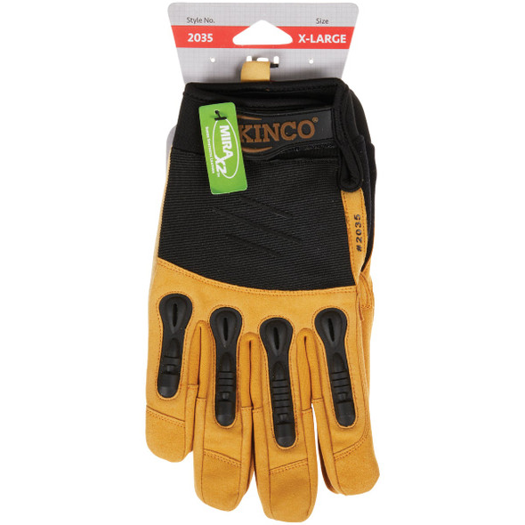 KincoPro Foreman Men's XL Black & Tan Suede Synthetic Leather Work Glove 2035-XL 700006