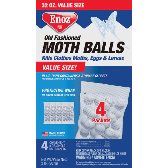 Enoz 32 Oz. Old Fashioned Moth Balls (4-Pack) E62.12