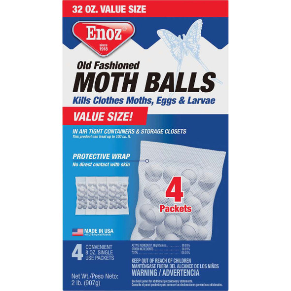 Enoz 32 Oz. Old Fashioned Moth Balls (4-Pack) E62.12