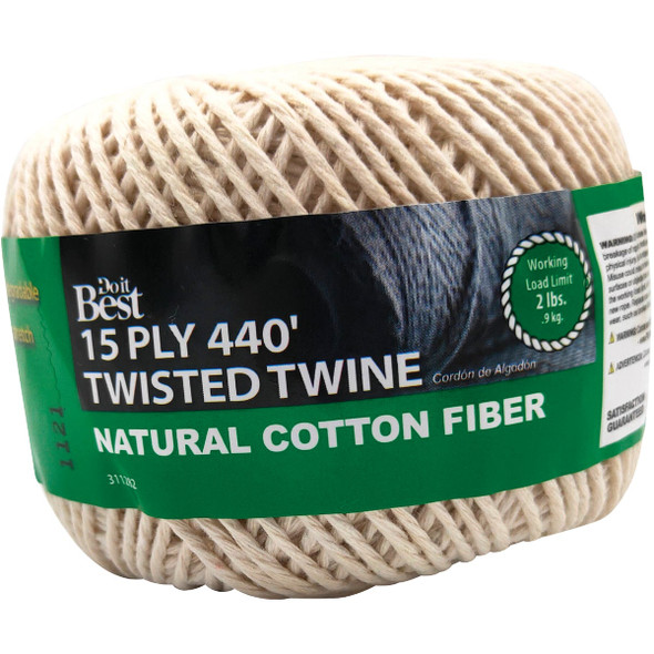 Do it Best 15-Ply x 440 Ft. Natural Twisted Cotton Twine 311282