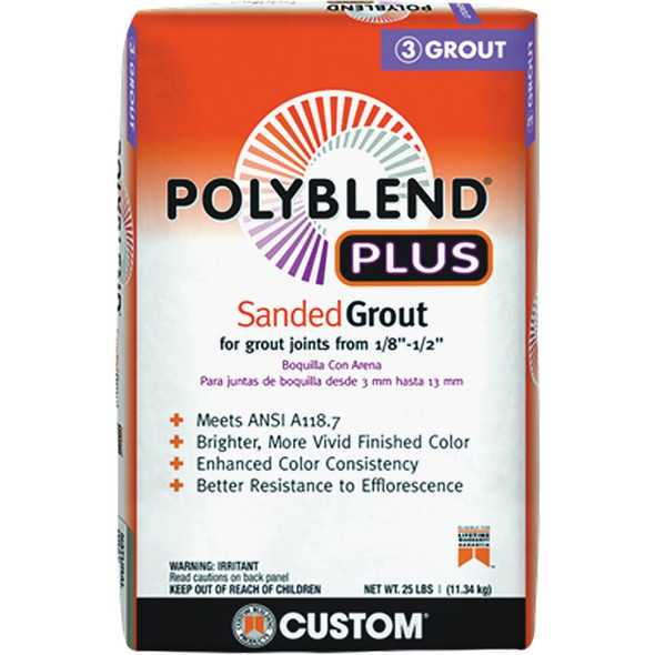 Custom Building Products PolyBlend PLUS 25 Lb. Bright White Sanded Tile Grout PBPG38125 290514