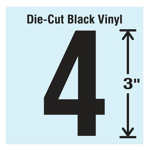 Stranco NumberLabel,Vinyl,3inH,1-5/8inW,PK10 DBV-3-4-10