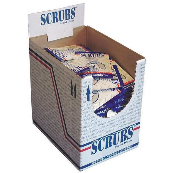 Hand Cleaning Towels, 8 in x 12 in, Scrubs-in-a-Bucket, 100 Packets, Aloe/Vitamin E, Citrus