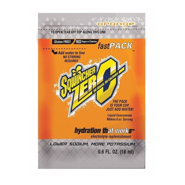 Sqwincher Sports Drink Liquid Concentrate 0.6 oz., Orange, Pk50 159015500