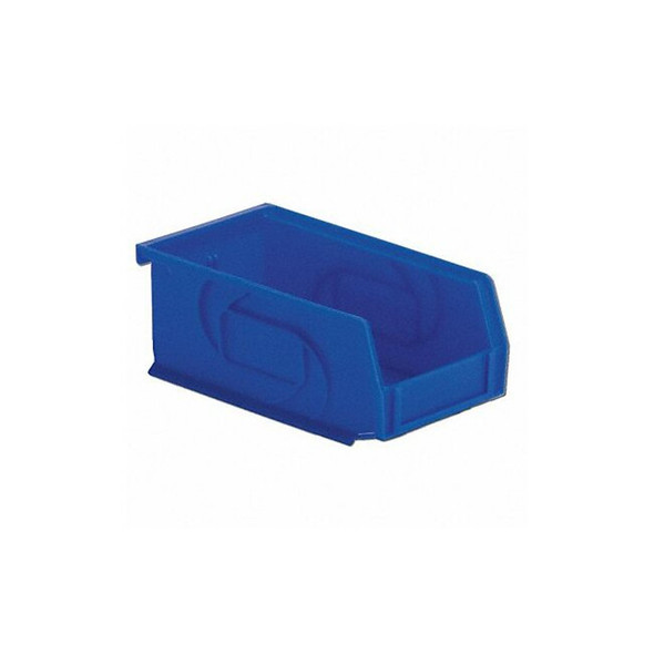 Hang & Stack Storage Bin, Plastic, Blue, 3 in H, 4 1/8 in W, 7 3/8 in L
