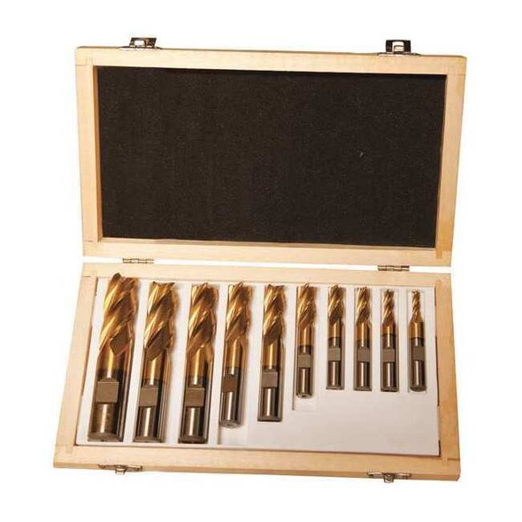 Dayton Flute End Mill Set,10 Pcs 16N203