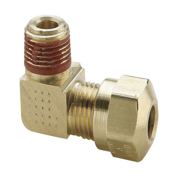 Parker Elbow, Brass, Comp. 3/8 in, MNPT 1/4 in VS269NTA-6-8