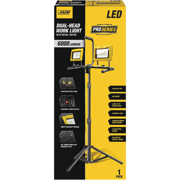 Feit Electric 6000 Lm. LED Tripod Stand-Up Work Light WORK6000XLTPPLUG 559158