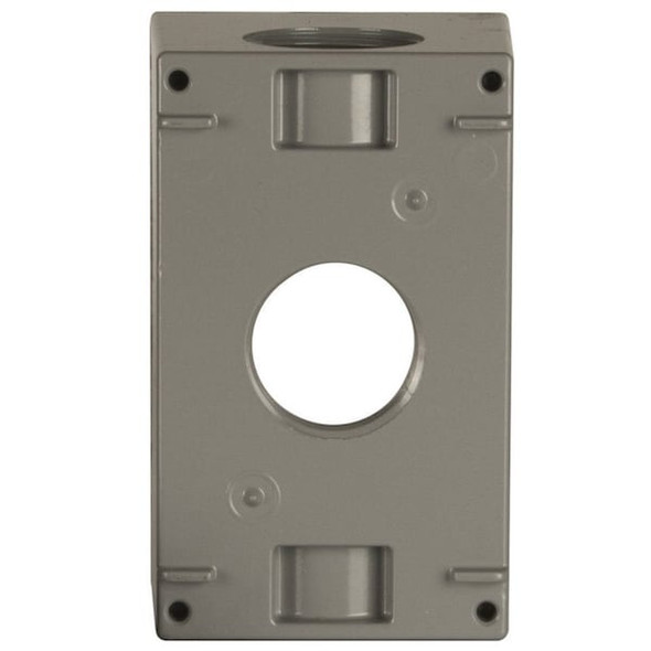Weatherproof Electrical Box, 22.5 cu in, Single Gang Box Type, 1 Gang, Aluminum, Rectangular Shape