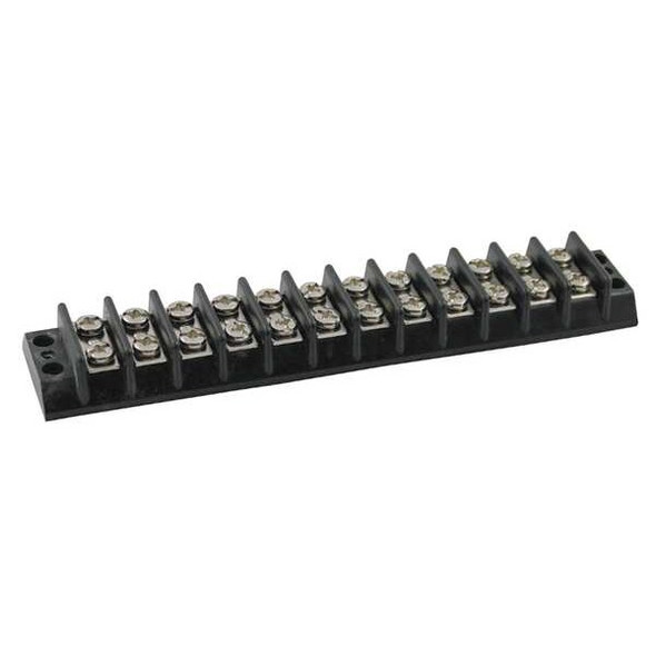Terminal Strip, 12 Pole, 2 Row, 20 A, 300 V AC, 12 AWG, Screw Termination