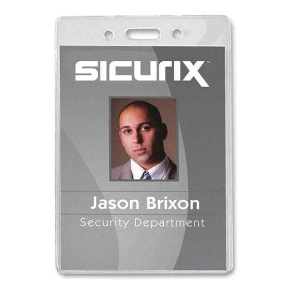 Sicurix ID Badge Holder,Vertical,PK50 BAU 67825