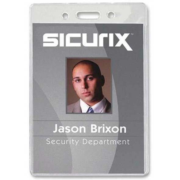 Sicurix ID Badge Holder,Vertical,PK50 BAU 67825