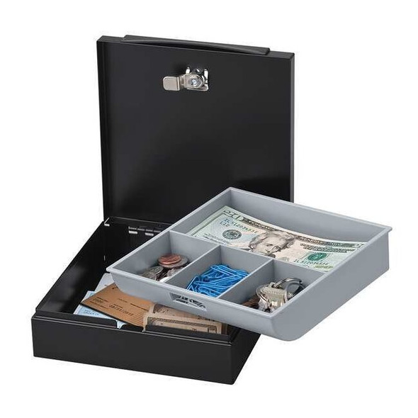 Sentry Safe CashBox,Black,Steel,2-1/8inH,6-3/4inW DS-1