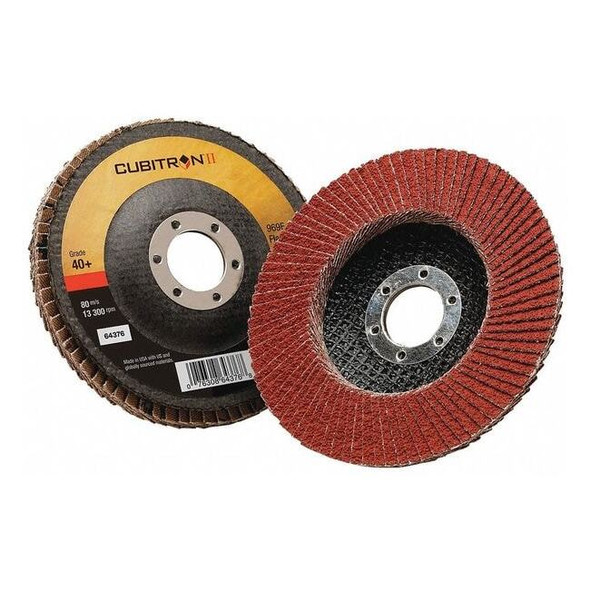 3m Cubitron Flap Disc,Type 27,4-1/2" dia.,40 Grit 7100104939