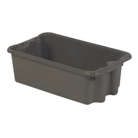 Hang & Stack Storage Bin, Plastic, Gray, 7 7/8 in H, 14 1/8 in W, 24 in L