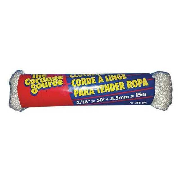 Manufacturer Varies Gen. Purp. Utility Rope,3/16"Dia.x50'L 25S-WA