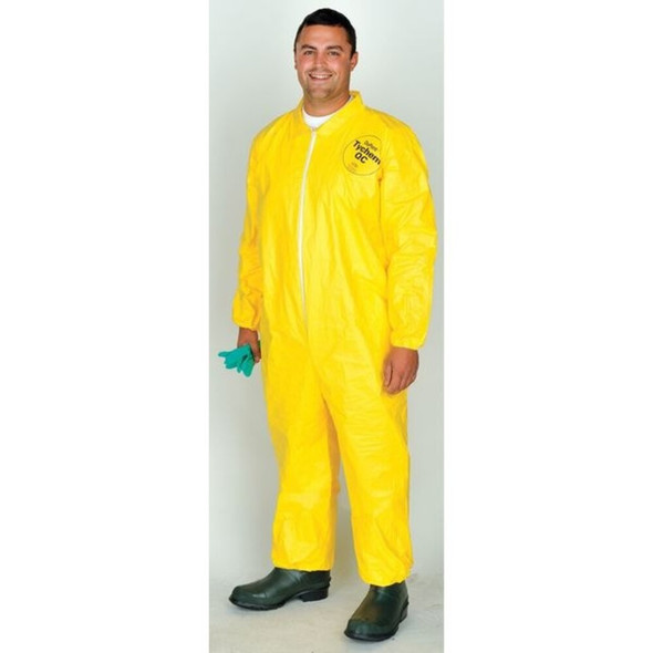 Coverall. Collar. Stormflap. Elastic Wrists and Ankles. Yellow. 4X  QC125SYL4X001200