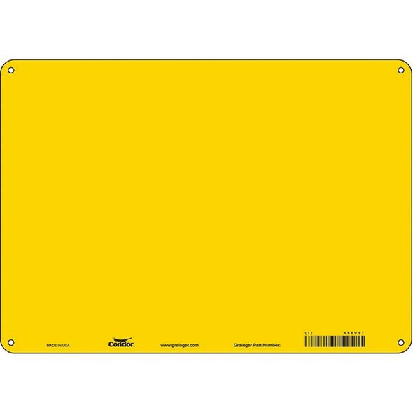 Condor Blank Sign, 14" W, 10" H, No Text, Aluminum, Yellow 486U51