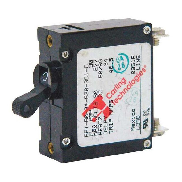 Circuit Breaker, A Series, 30A, 1 Pole, 250V AC, 1.5kA at 120/240V AC, C Curve