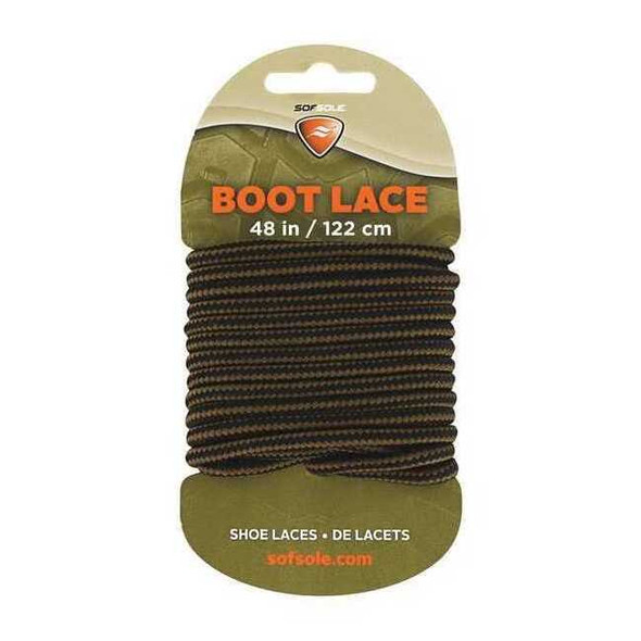 Sof Sole Shoe Laces,48" L,Polyester,Gold Brown,PR 84724