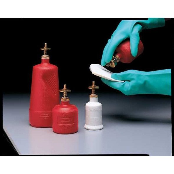 Justrite Solvent Dispensing Bottle 32 oz Polyethylene Can, Red 14010