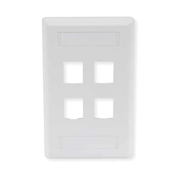 Hubbell Premise Wiring Wall Plate,4 Port IFP14OW