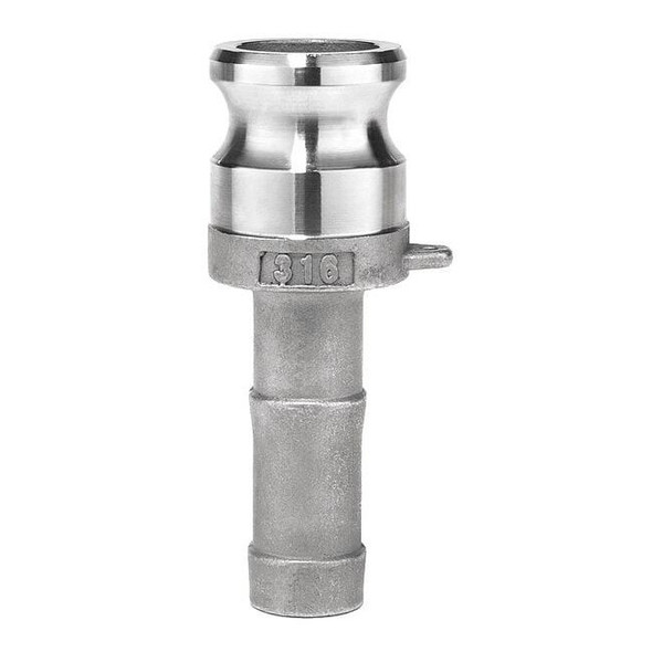 Cam and Groove Fitting, 304SS, E, 3/4" Adapter x 3/4" Hose Shank