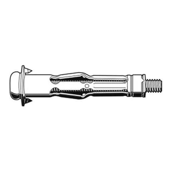 Wall Anchor, 2" L, Steel, 66 lbs Tension Strength, 100 PK