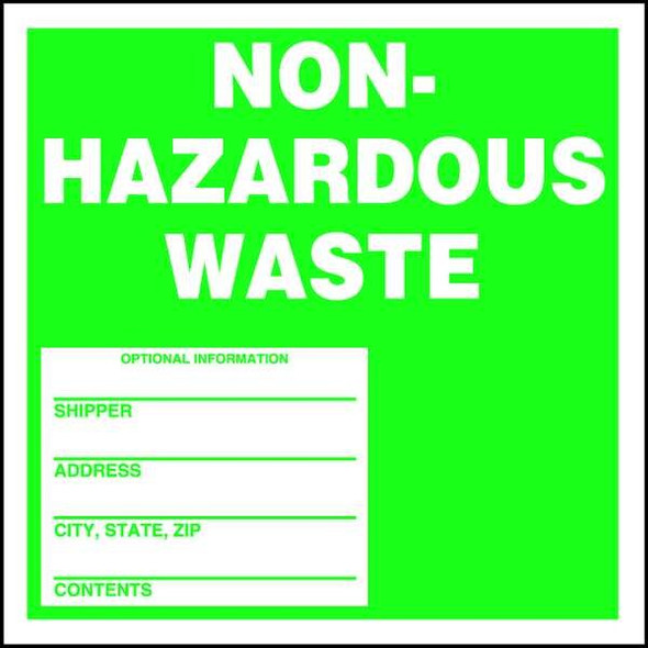 Accuform DOT Handling Label,Waste,6" Label W,PK25 MHZW11PSP