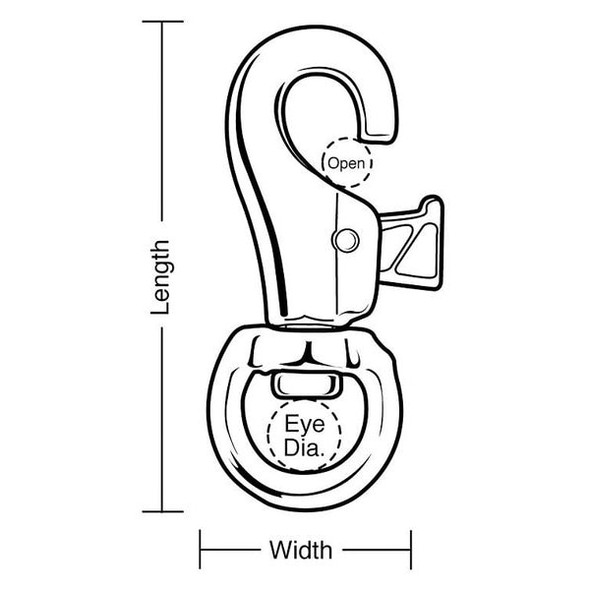 Lucky Line Eyelet Spring Snap,L 4 In 4FCL7